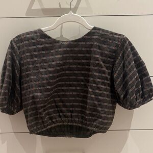 Chic Black Plaid Crop Top